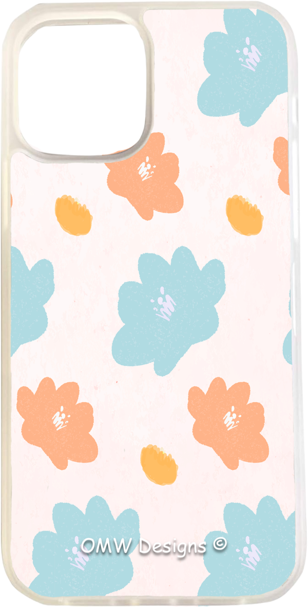 Blue & Orange Flowers - iPhone 12 Pro - Clear - OMW Designs