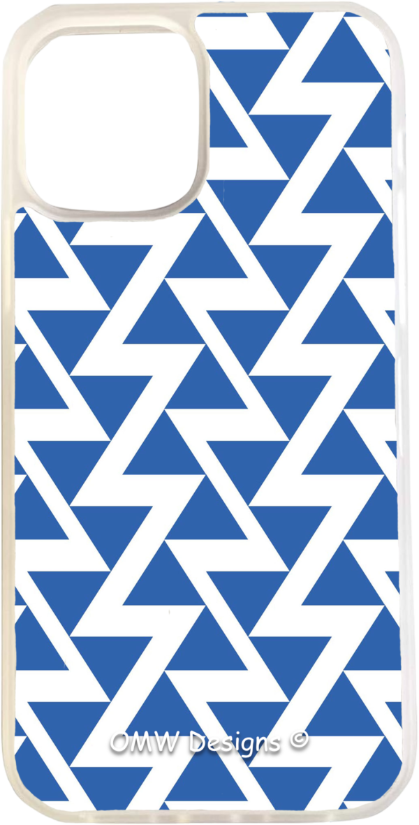 Blue & White Geometric Shapes - iPhone 12 Pro - Clear - OMW Designs