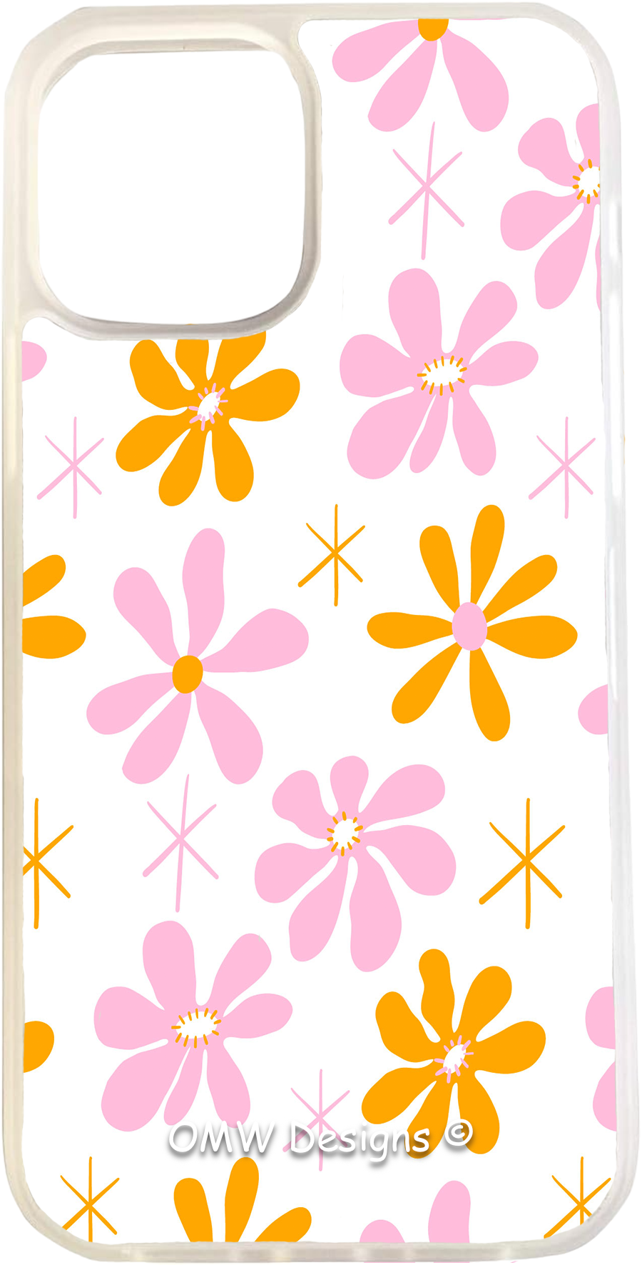 Pink & Orange Flowers - iPhone 12 Pro - Clear - OMW Designs